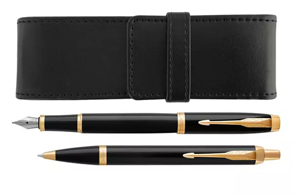 Parker IM Black Lacquer GT Vulpen + Balpen + Penetui Set